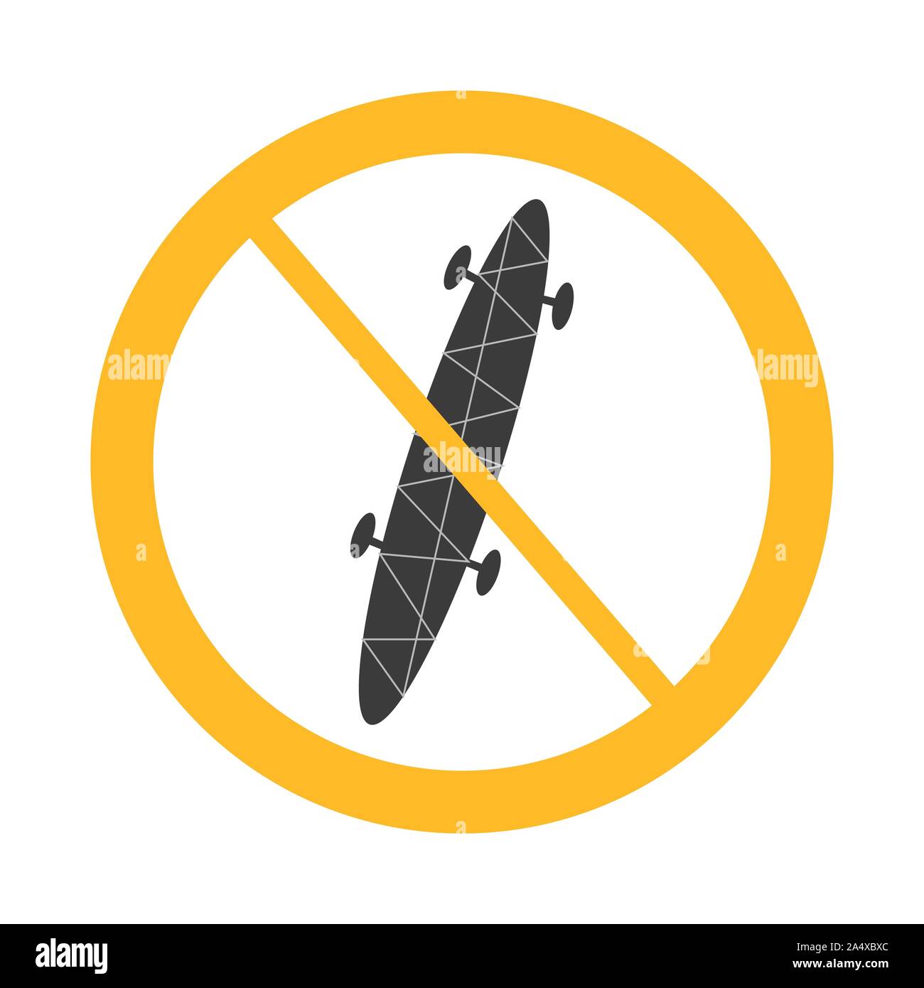 Il vettore non è consentito firmare su sfondo bianco con cerchio giallo. Illustrazione può utilizzare in cafe, il ristorante. Illustrazione Vettoriale