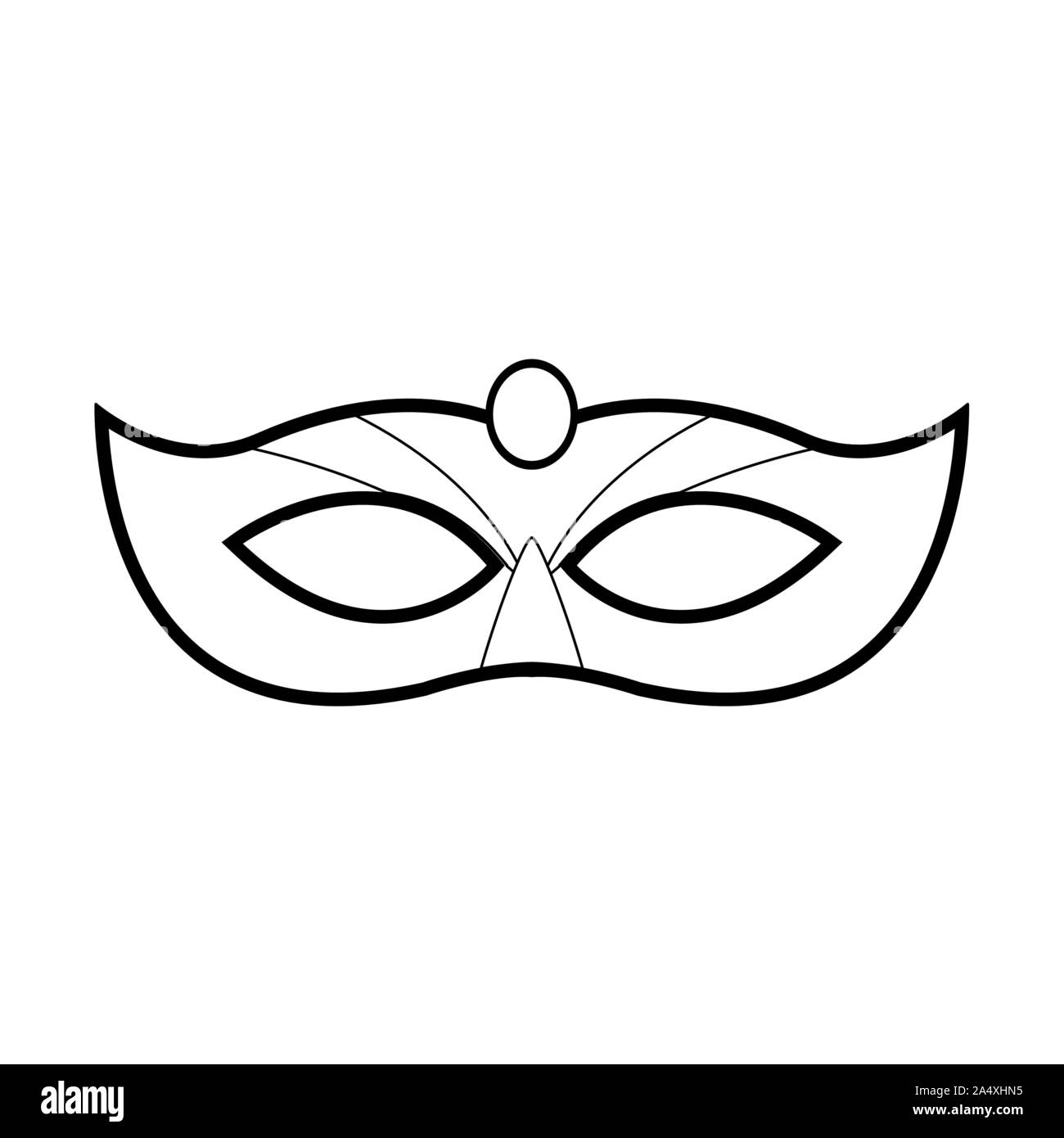 Semplice maschera di Carnevale icona, design piatto Illustrazione Vettoriale