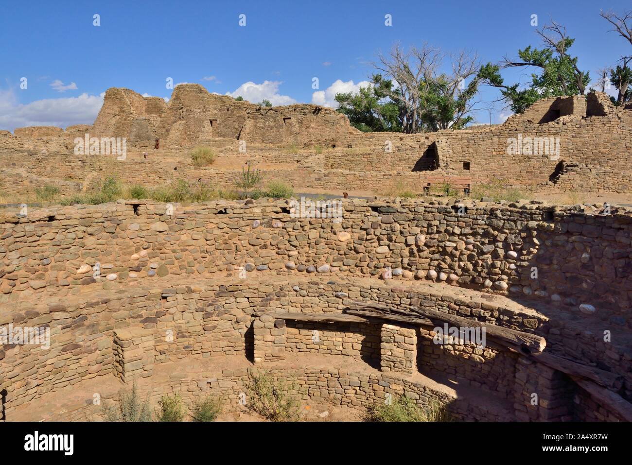 Kiva, stanza centrale blocco, Aztec West, Aztec Ruins National Monument, azteca, NM 190911 61274 Foto Stock
