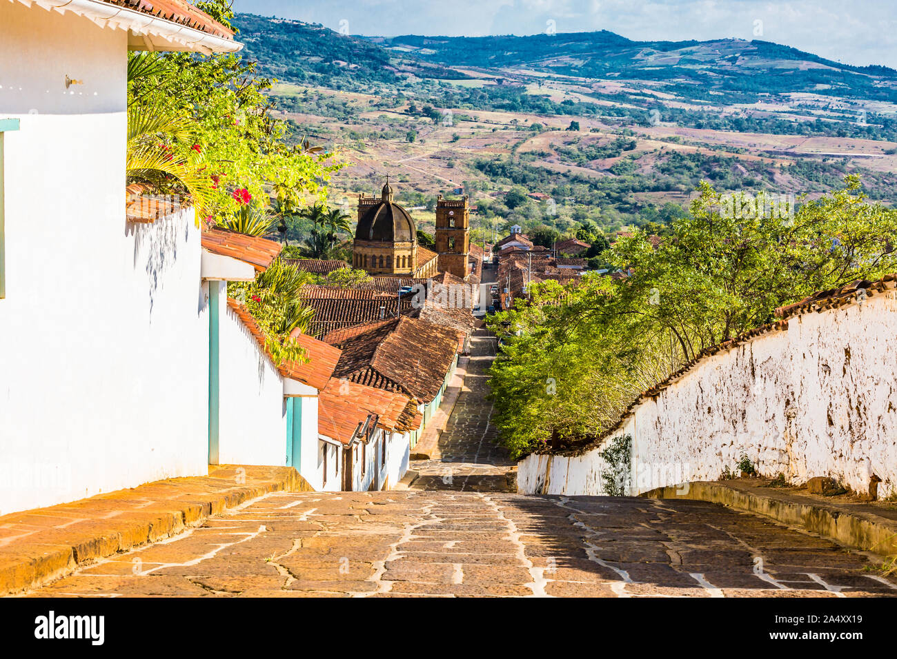 Barichara Skyline Cityscape Santander in Colombia Sud America Foto Stock