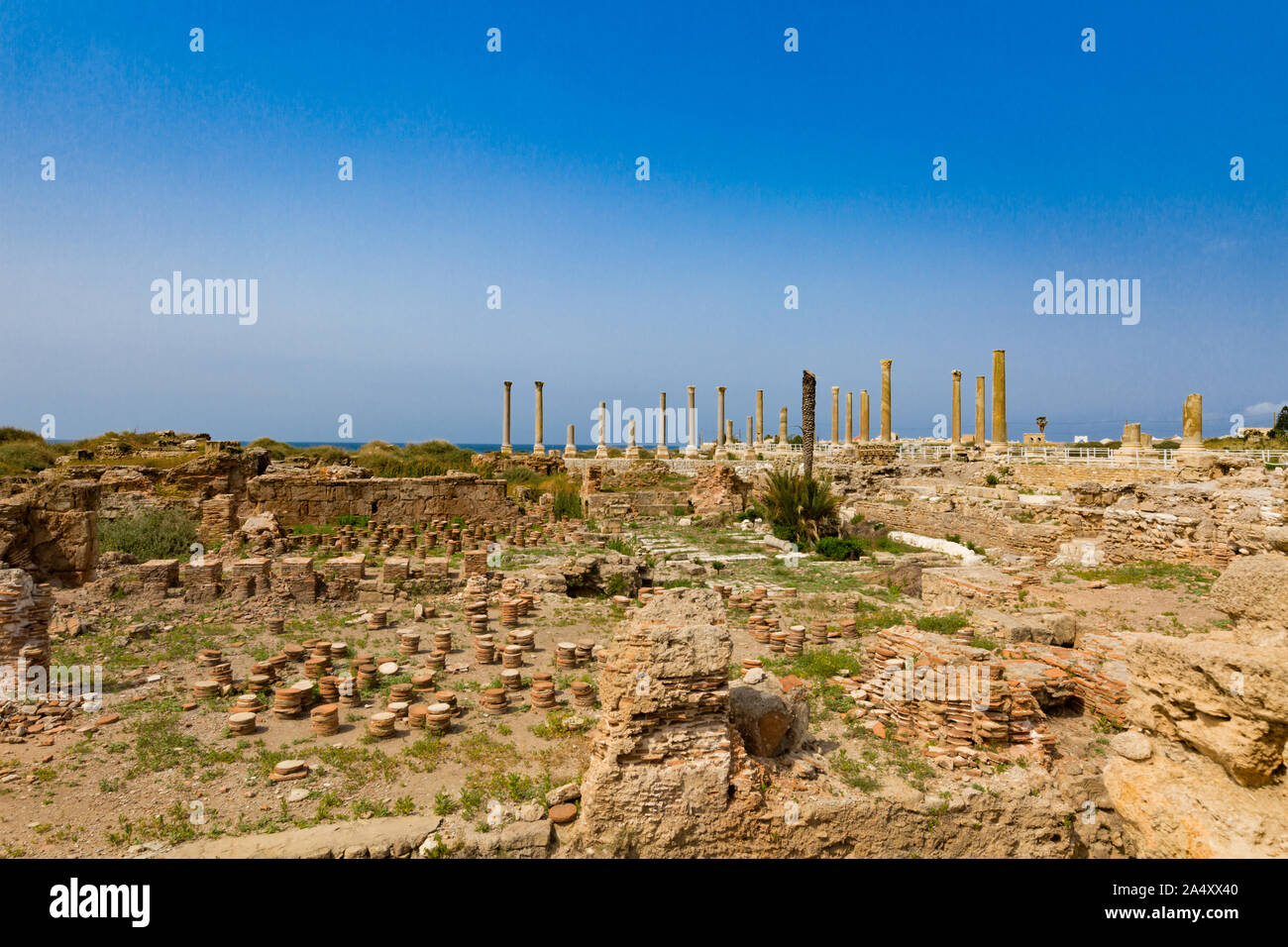 Rovine romane pneumatico Sur nel sud del Libano medio oriente Foto Stock