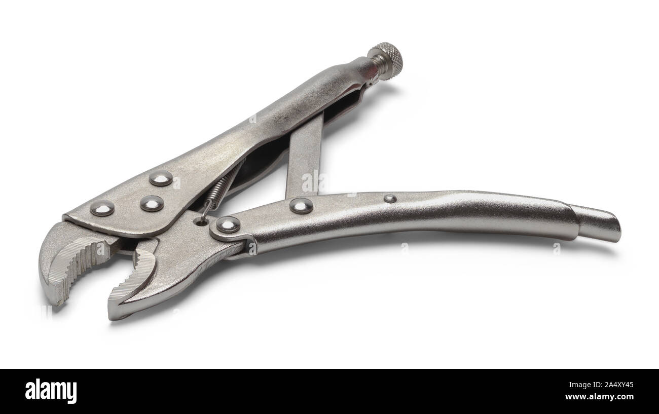 Aprire il blocco canale Plyers isolati su sfondo bianco. Foto Stock