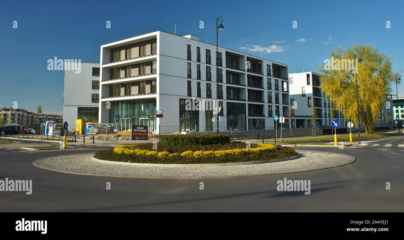 Moderno appartamento di lusso, edificio del centro di Varsavia Foto Stock