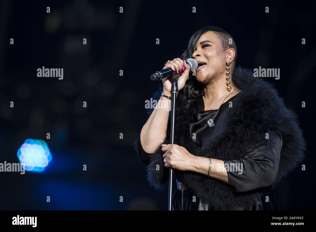 Londra, Inghilterra: Gabrielle esegue a Hyde Park per BBC la scorsa notte del Prom con: Gabrielle dove: Londra, Regno Unito quando: 14 set 2019 Credit: Neil Lupin/WENN Foto Stock