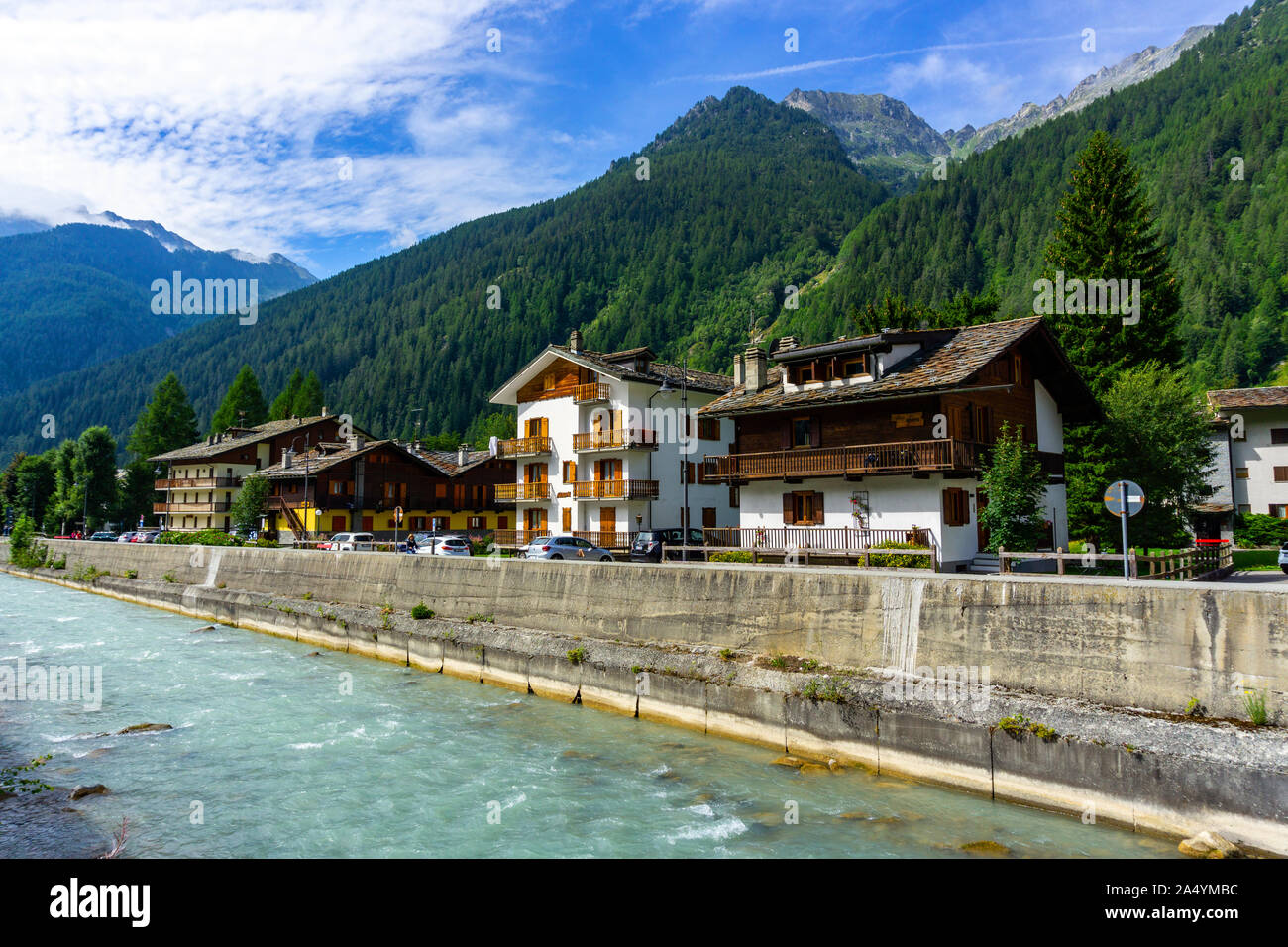 L'Italia, Valle d'Aosta, Gressoney-Saint-Jean, torrente Lys Foto Stock