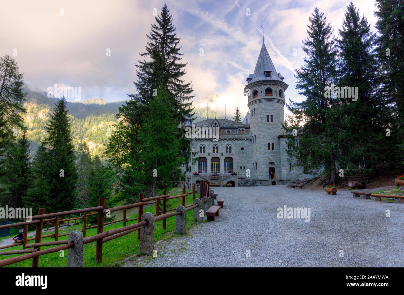 L'Italia, Valle d'Aosta, Gressoney-Saint-Jean, Castel Savoia Foto Stock