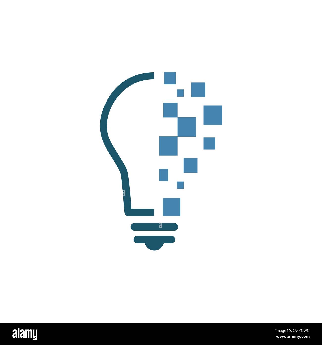 Tech lampadina soluzioni digitali disegni logo concetto vettoriale Illustrazione Vettoriale