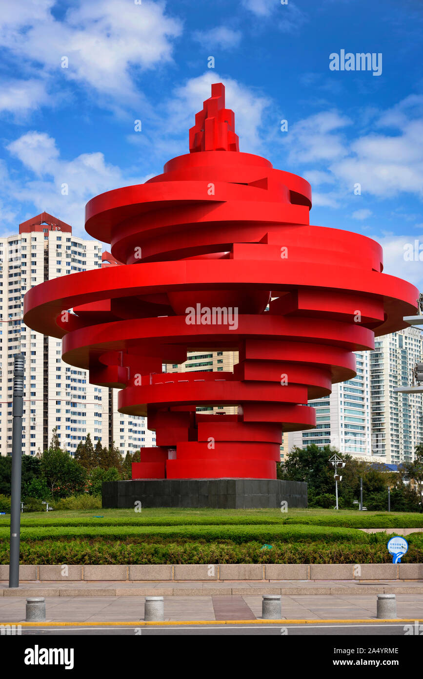 4 maggio Square Qingdao Cina Foto Stock