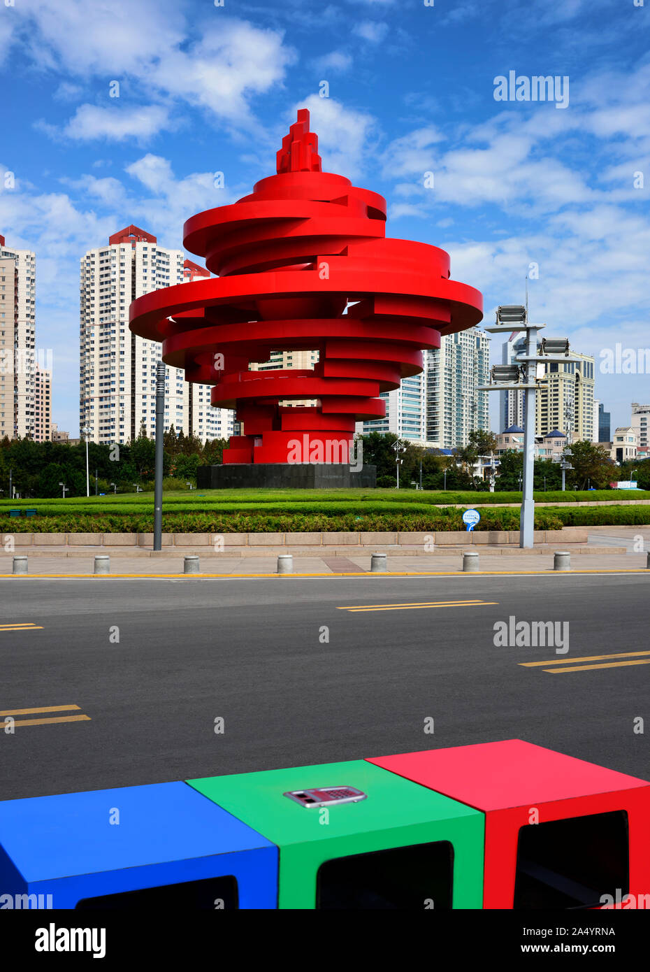 4 maggio Square Qingdao Cina Foto Stock