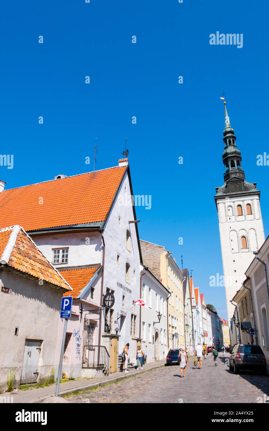 Rüütli street, città vecchia, Tallinn, Estonia Foto Stock