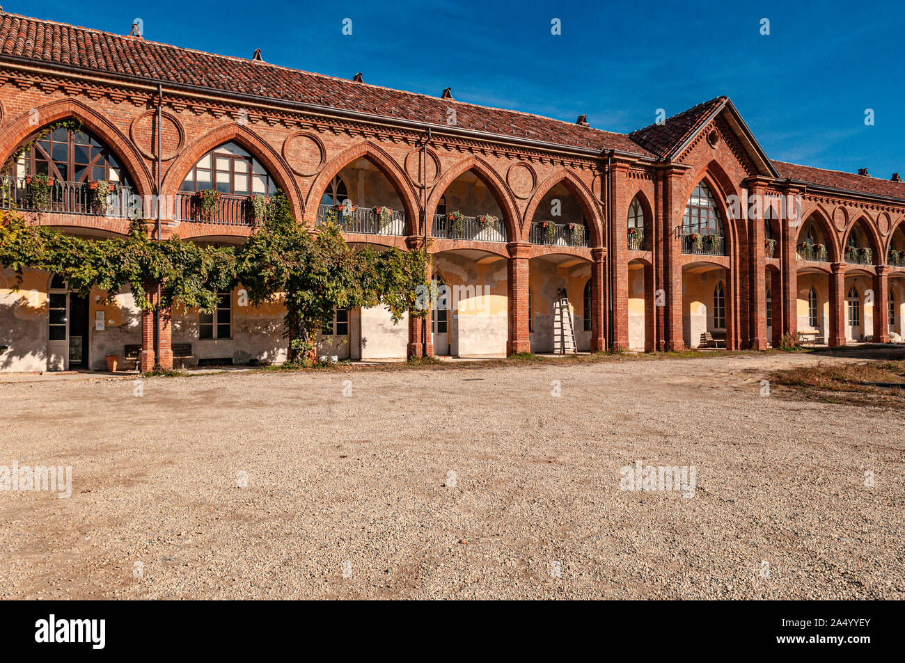 Italia Piemonte Venaria Reale Parco Regionale La Mandria - Castello - lato neogotica Foto Stock