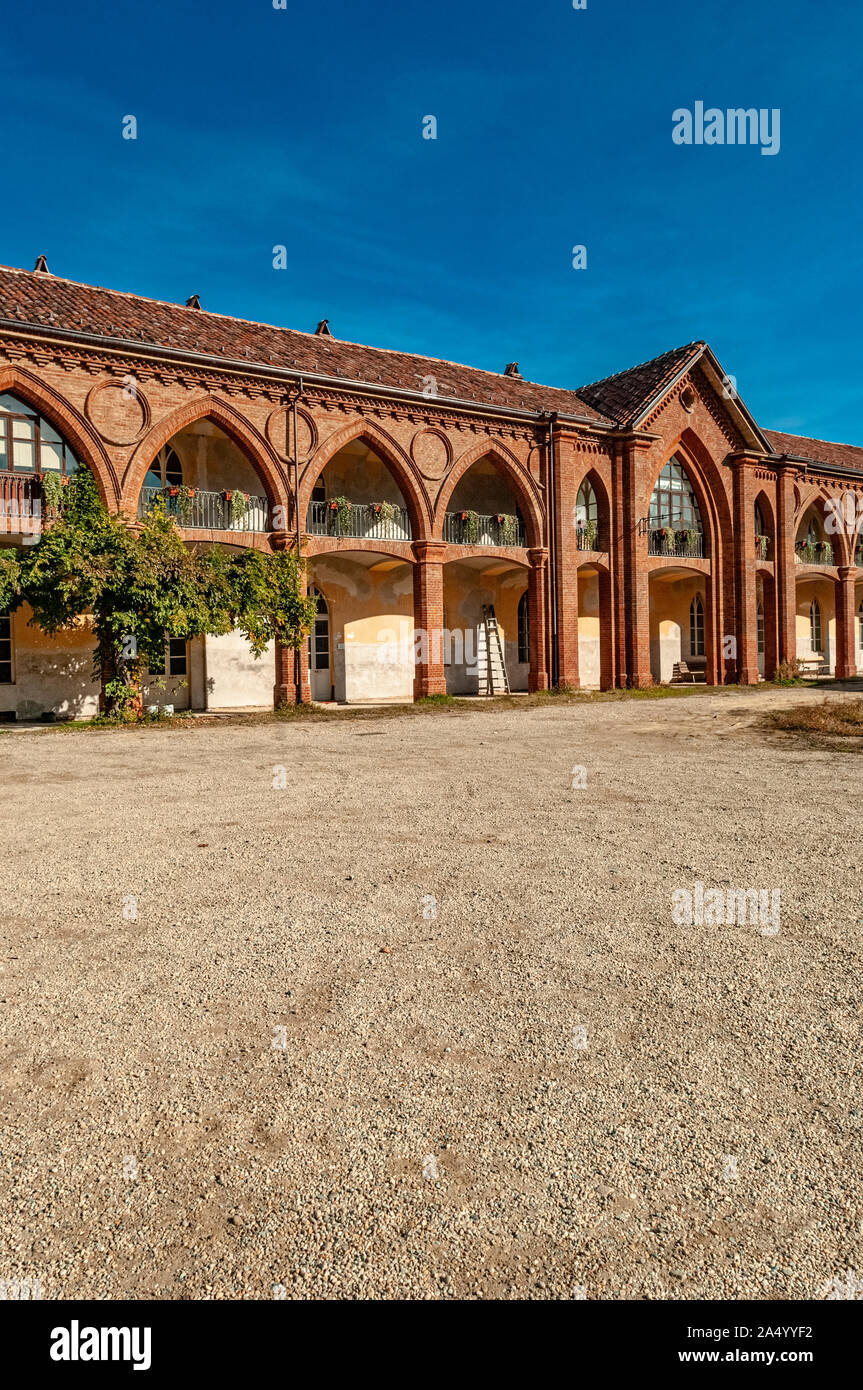 Italia Piemonte Venaria Reale Parco Regionale La Mandria - Castello - lato neogotica Foto Stock