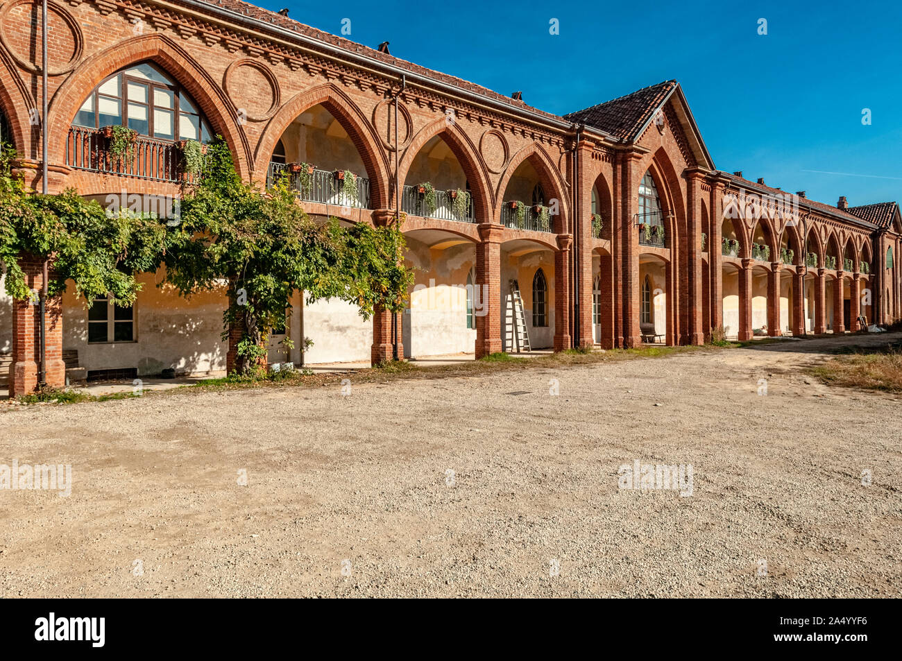 Italia Piemonte Venaria Reale Parco Regionale La Mandria - Castello - lato neogotica Foto Stock