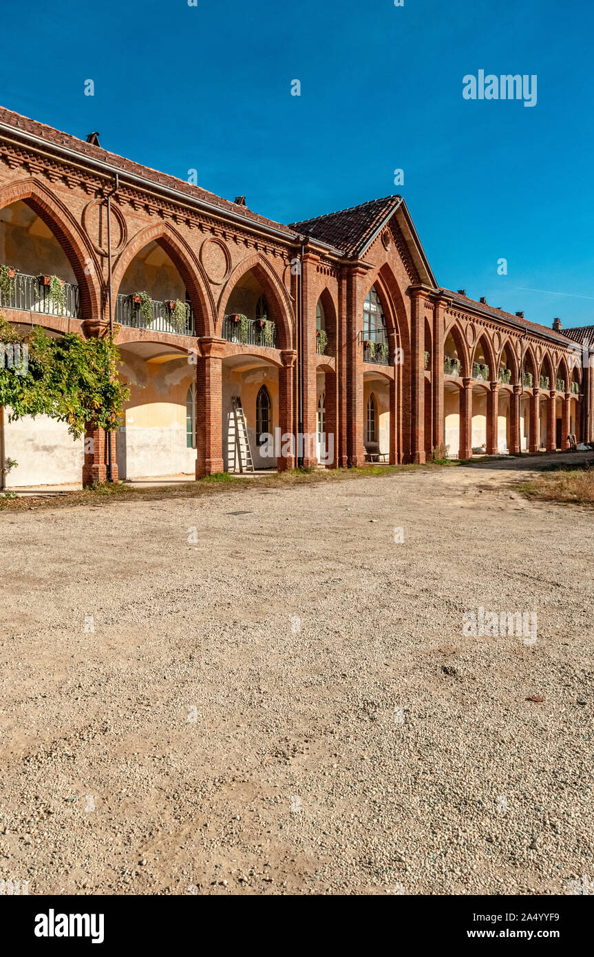 Italia Piemonte Venaria Reale Parco Regionale La Mandria - Castello - lato neogotica Foto Stock