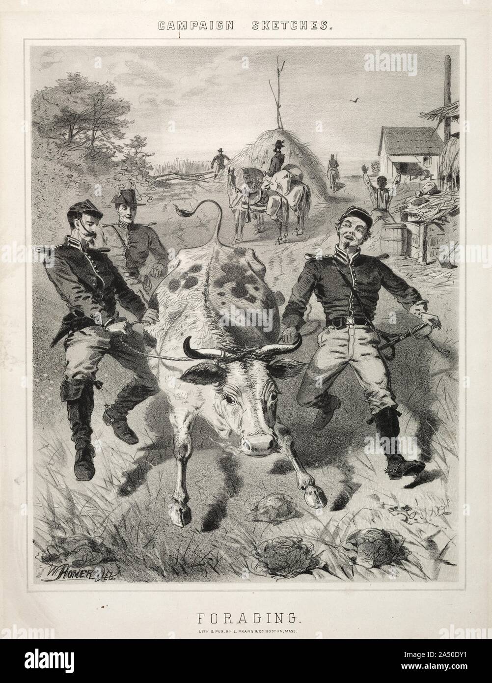 Schizzi di campagna: rovistando, 1863. Foto Stock
