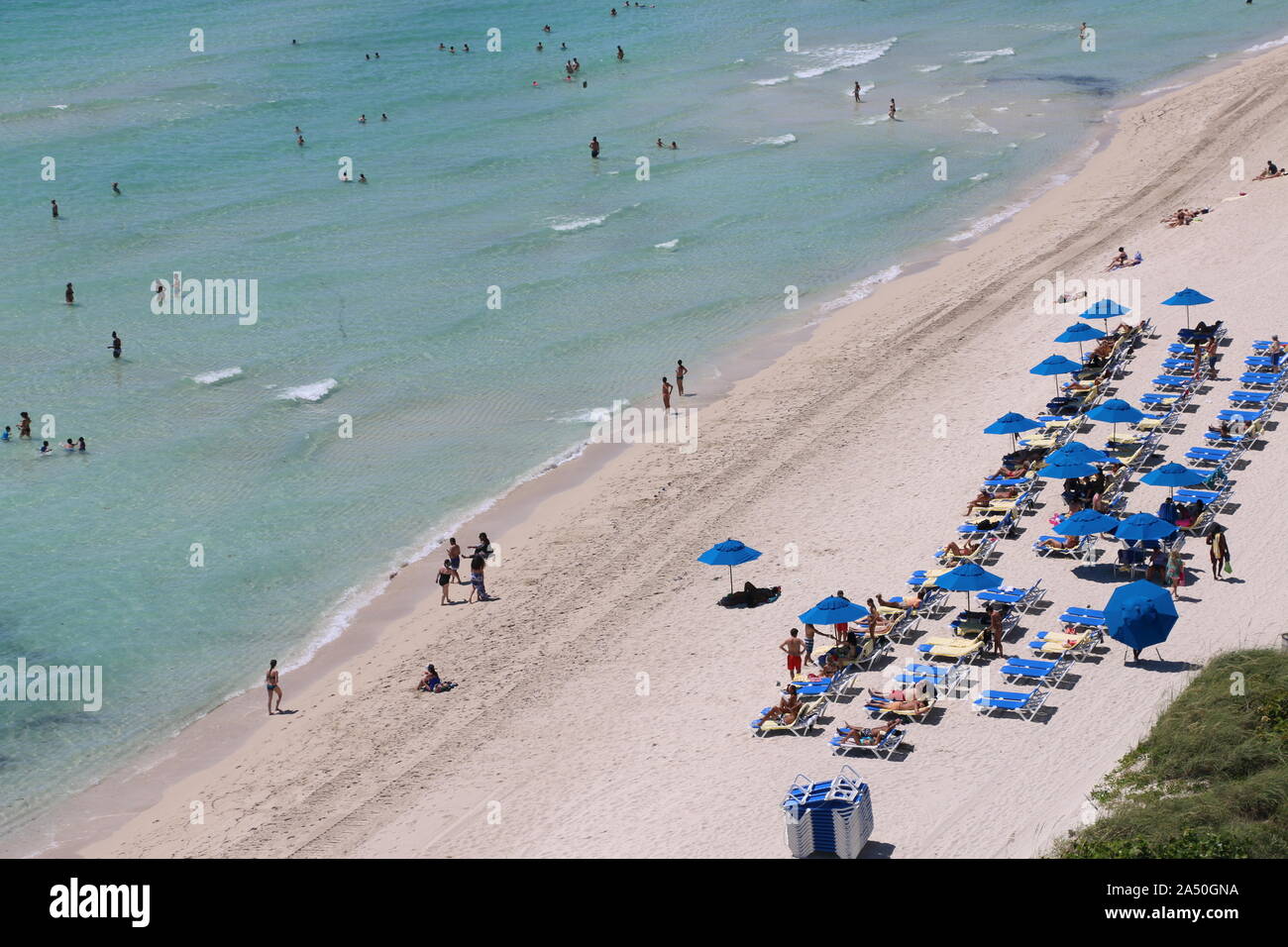 Bel colpo di Miami Beach, presa dal balcone di un hotel | Miami - Florida Foto Stock