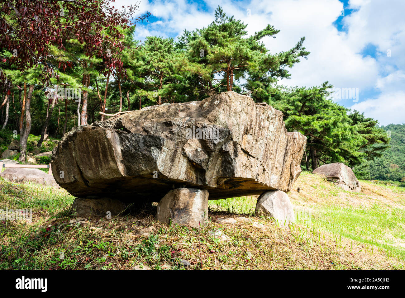 Dolmen di Gochang dolmen sito dal periodo neolitico di Gochang Corea del Sud Foto Stock