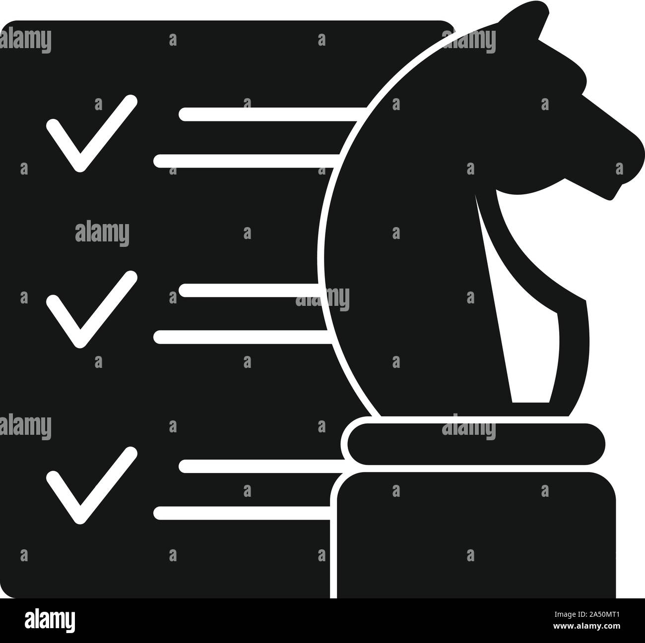 Cavallo icona di scacchi. Semplice illustrazione del cavallo di scacchi icona vettoriali per il web design isolato su sfondo bianco Illustrazione Vettoriale