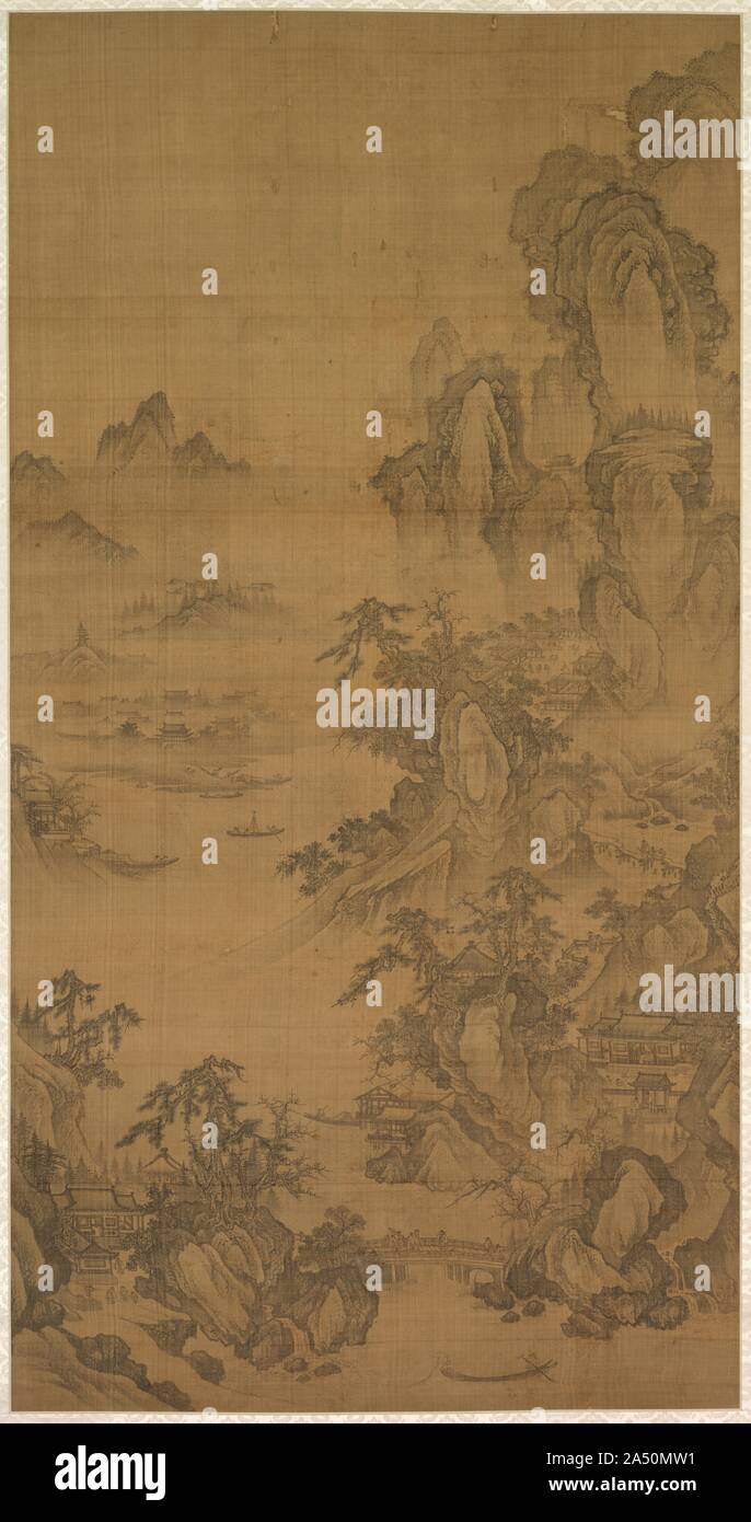 Abitazione da un torrente di montagna, 1500s. Foto Stock
