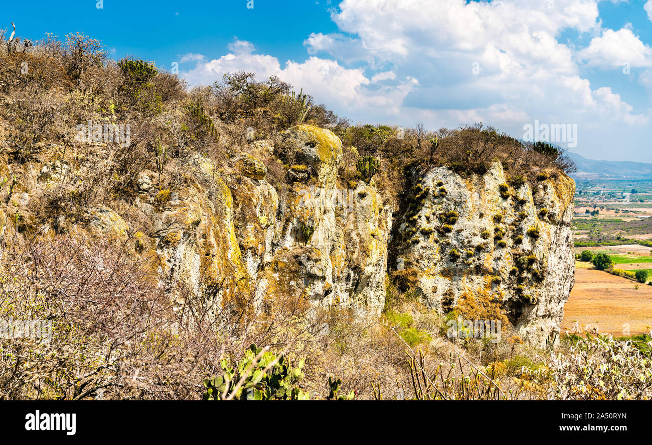 Rock al Yagul sito archeologico in Messico Foto Stock