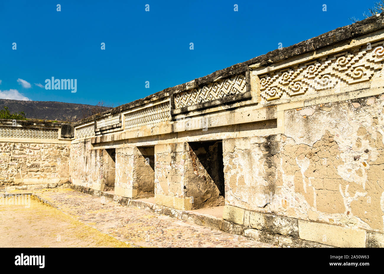 Mitla sito archeologico di Oaxaca, Messico Foto Stock