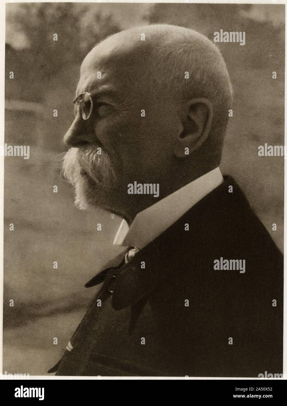 Tomas Garrigue Masaryk. Profil. 1930. Foto Stock