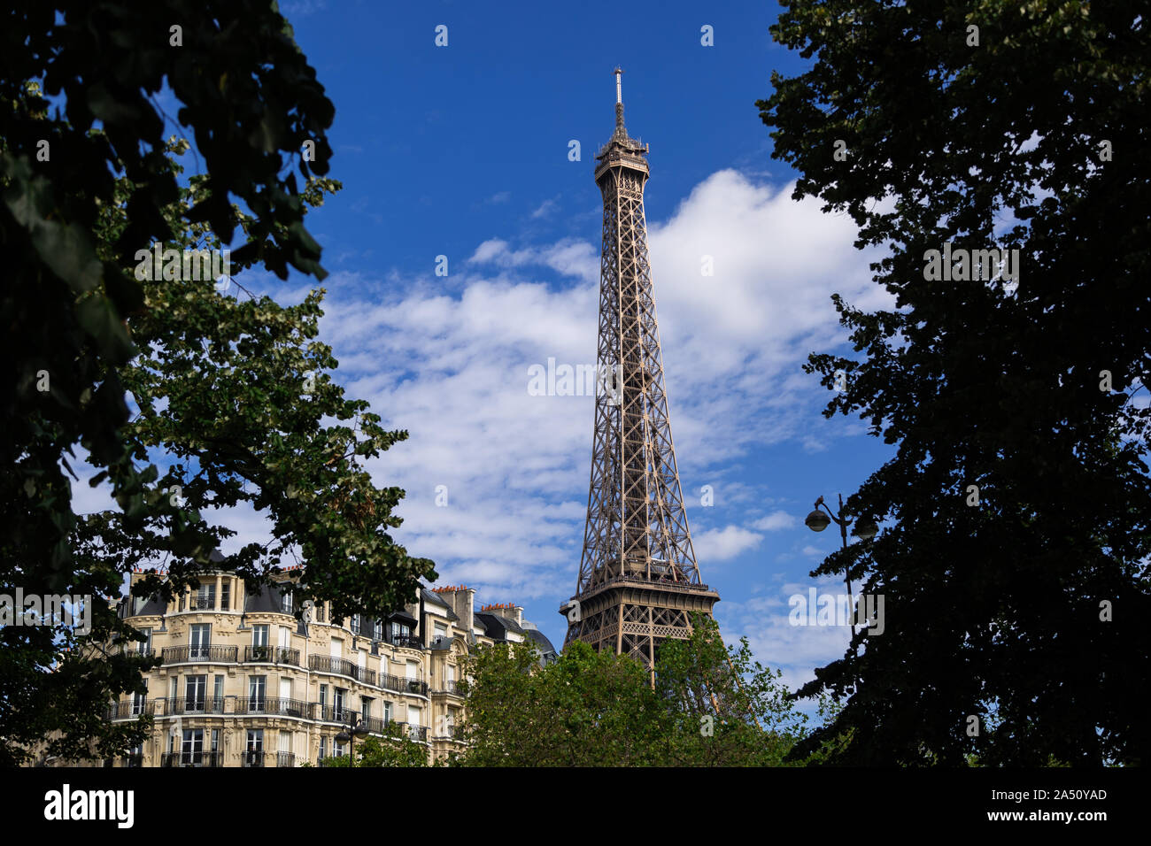 La Torre Eiffel a Parigi in Francia il 5 agosto 2019. Foto Stock