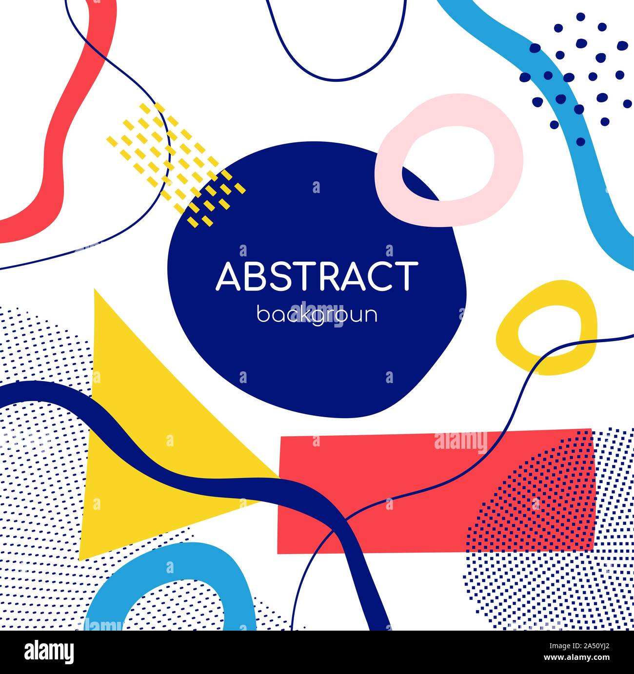 Abstract colorati forme geometriche piane illustrazione vettoriale Illustrazione Vettoriale