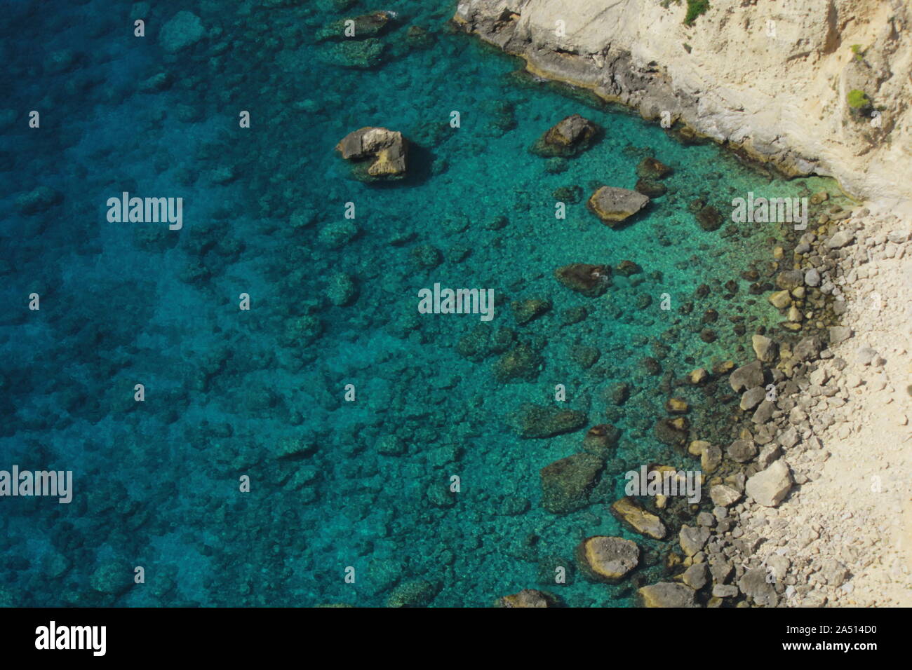 Belle blue water beach in Zakynthos (Zante), Grecia Foto Stock