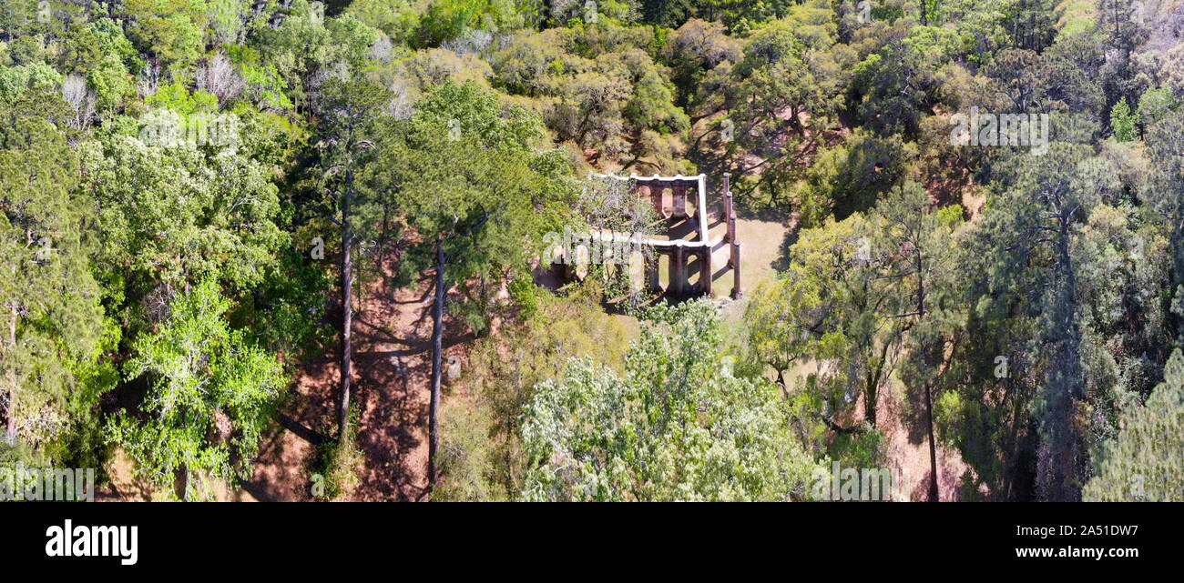 Bella vista aerea del vecchio Sheldon chiesa e il bosco circostante, Carolina del Sud. Foto Stock