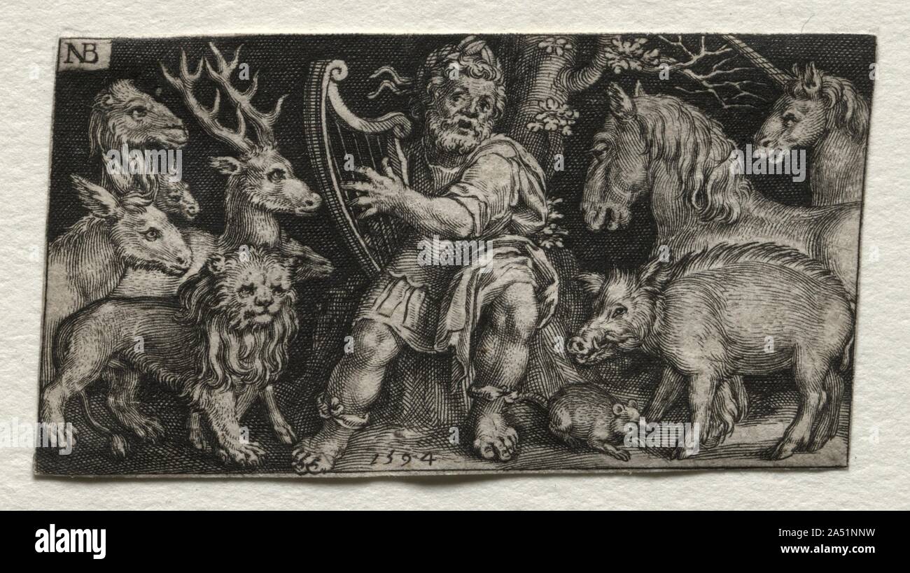 Orpheus affascinanti animali, 1594. Foto Stock