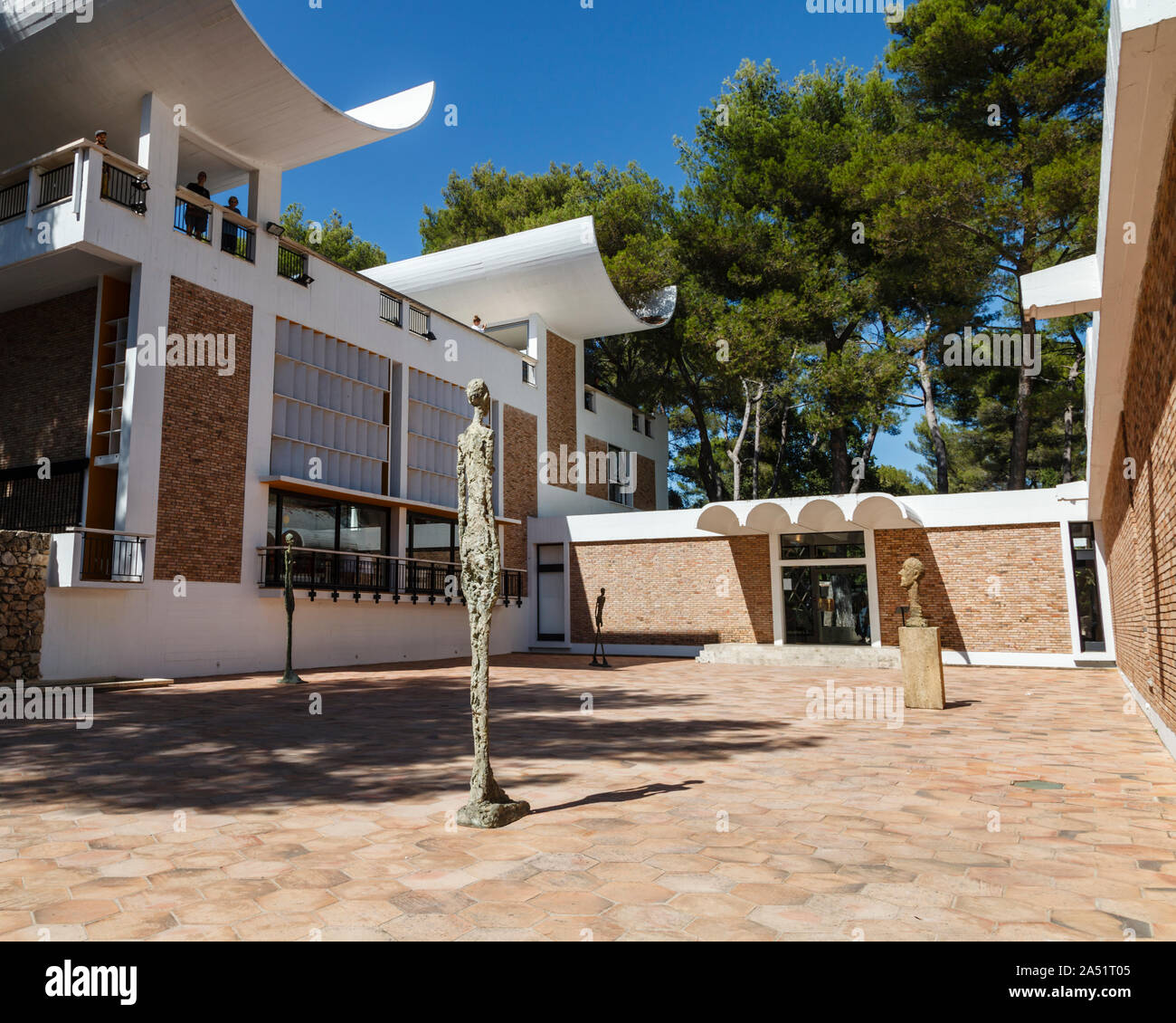 Il Giacometti cortile, parte della Fondation Marguerite et Aimé Maeght Foto Stock