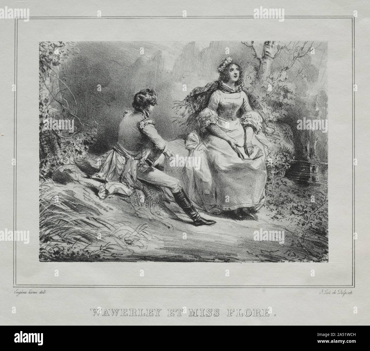 Pittoresche vedute della Scozia: Waverly e Miss Flora, 1825-1828. Foto Stock