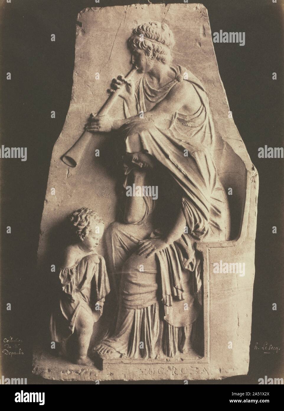 Calco in gesso dal Depaulis raccolta, c. 1854-55. Henri Le Secq era uno dei più dotati di talento primi fotografi per la registrazione di architettura e scultura. Questa splendida immagine è da un piccolo gruppo di rare di fotografie della collezione di Alexis-Joseph Depaulis (1792-1867), un incisore francese e collezionista di dipinti storici, disegni, stampe e sculture, nonché colate di antichi e moderni oggetti. Il lavoro illustrato è un calco in gesso realizzato a partire da uno dei primi del XIX secolo in stile neoclassico scultura funeraria creato da un uniden-tified artista, probabilmente il francese. Le Secq il talento eccezionale per la PAC Foto Stock Calco in gesso dal Depaulis raccolta, c. 1854-55. Henri Le Secq era uno dei più dotati di talento primi fotografi per la registrazione di architettura e scultura. Questa splendida immagine è da un piccolo gruppo di rare di fotografie della collezione di Alexis-Joseph Depaulis (1792-1867), un incisore francese e collezionista di dipinti storici, disegni, stampe e sculture, nonché colate di antichi e moderni oggetti. Il lavoro illustrato è un calco in gesso realizzato a partire da uno dei primi del XIX secolo in stile neoclassico scultura funeraria creato da un uniden-tified artista, probabilmente il francese. Le Secq il talento eccezionale per la PAC Foto Stock