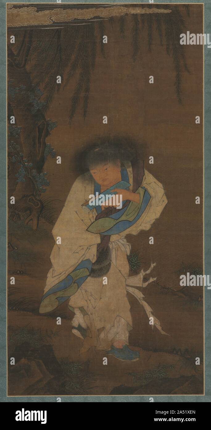 Poeta e Solitaire Hanshan, 1400s. Foto Stock
