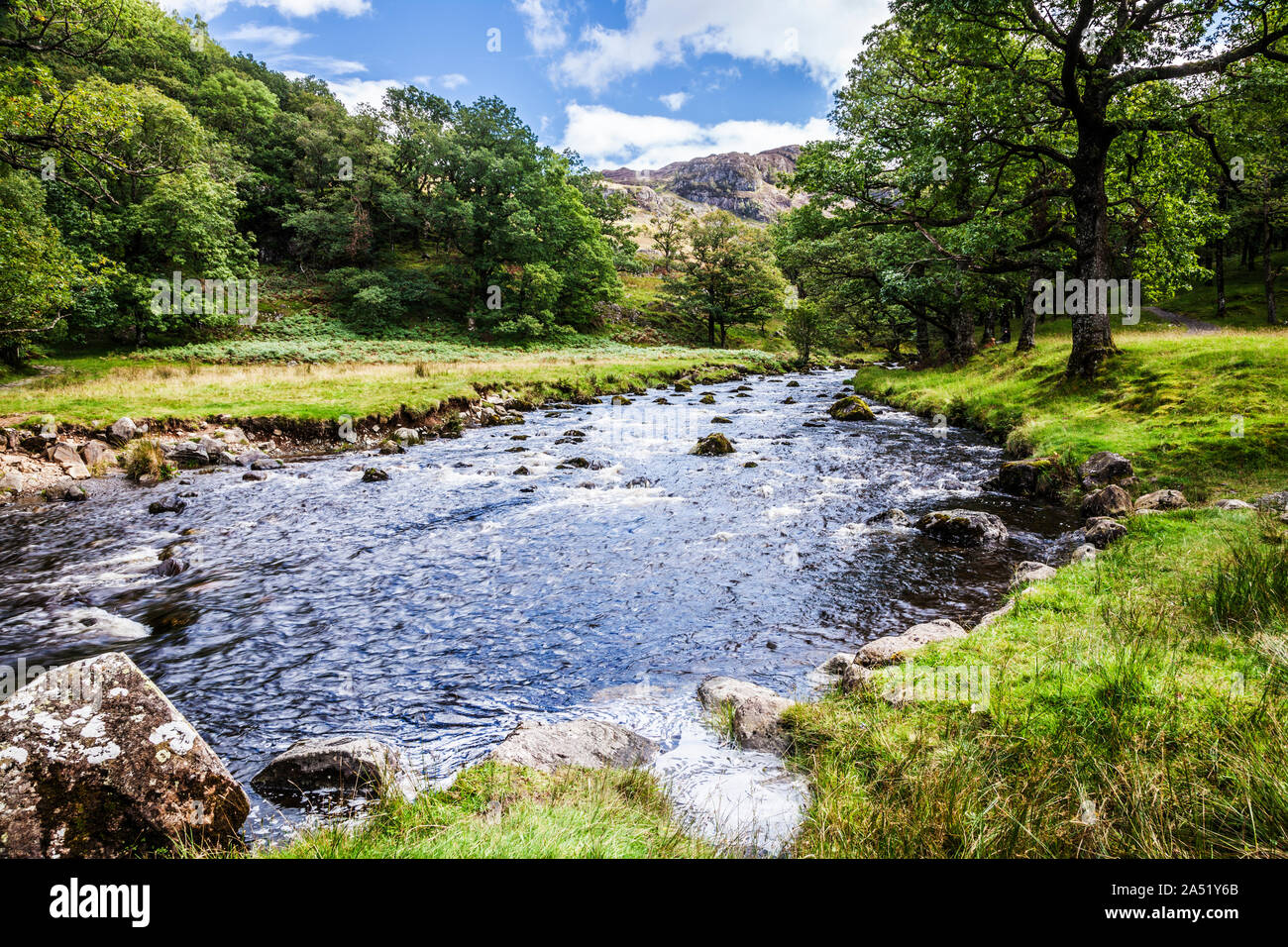 Watendlath Beck nel Parco Nazionale del Distretto dei Laghi, Cumbria. Foto Stock