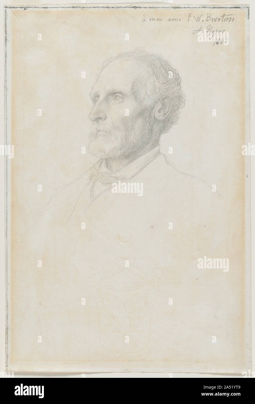 Ritratto di Sir Frederick W. Burton, Direttore della National Gallery di Londra, 1881. Foto Stock