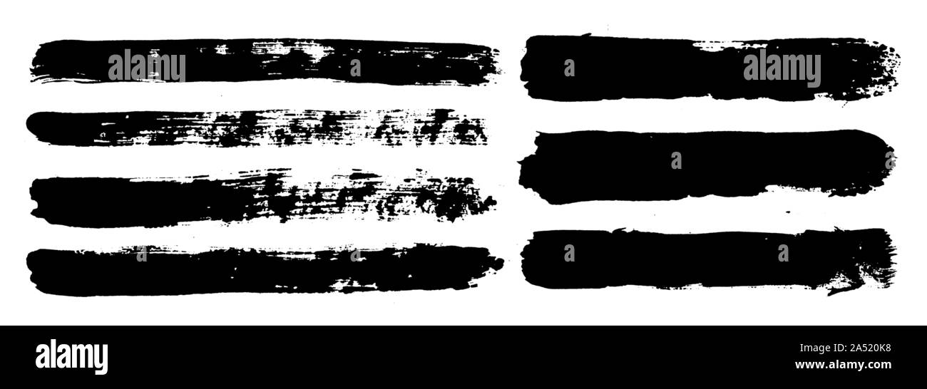 I tratti di pennello. Vector pennelli set. Grunge gli elementi di design Illustrazione Vettoriale
