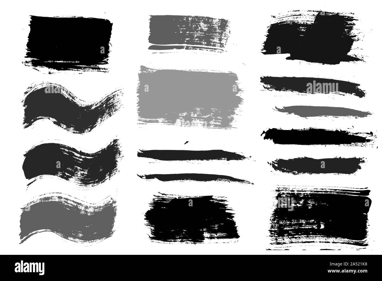 I tratti di pennello. Vector pennelli set. Grunge gli elementi di design Illustrazione Vettoriale