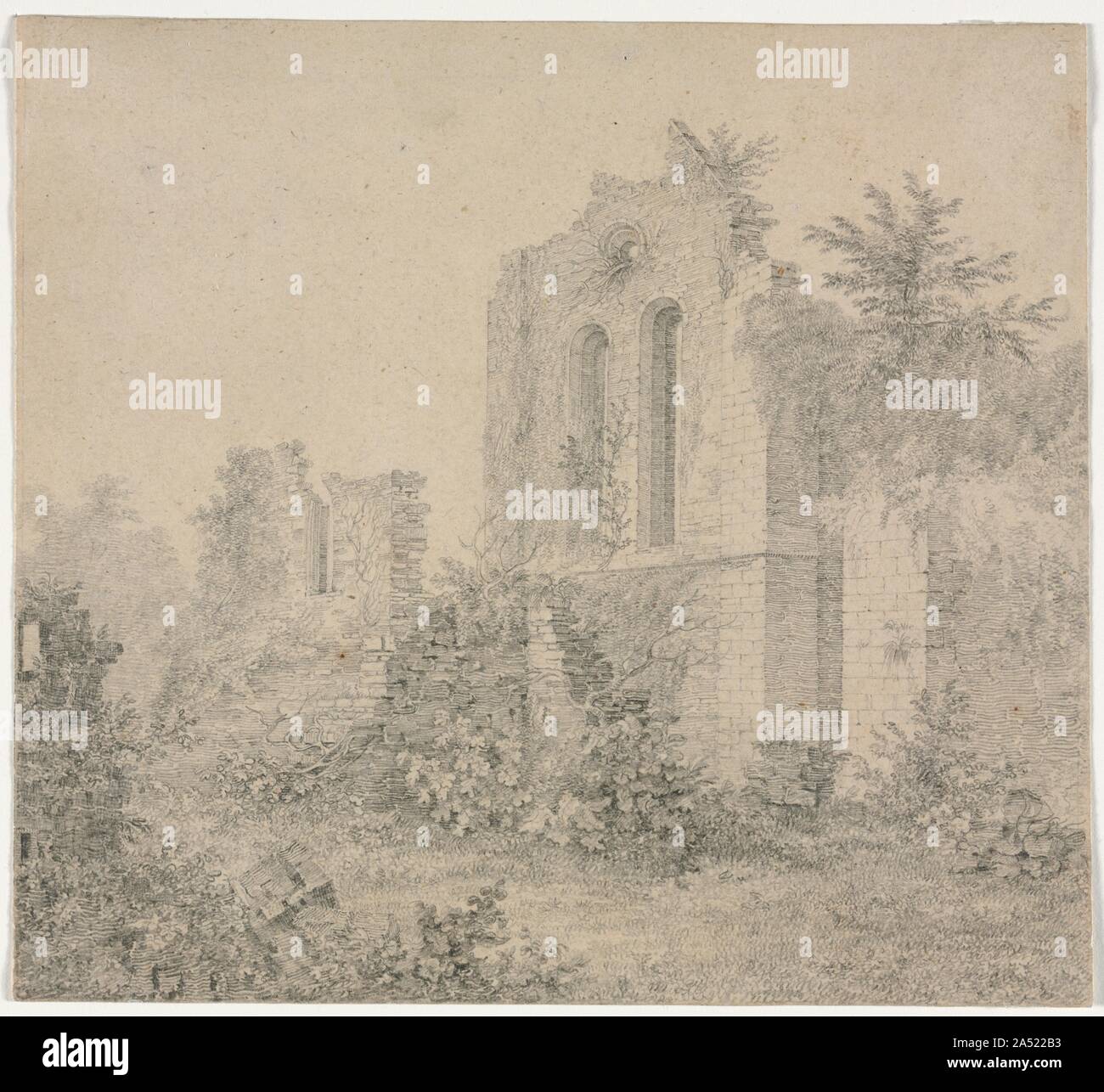 Le rovine di una abbazia. Questo disegno di un incolto, Abbazia di frantumazione può essere confrontato con il tedesco romantico immagini di rovine gotiche da Karl Friedrich Schinkel e Domenico Quaglio (entrambi anche in questa esposizione). Norris era un dilettante artista che è stato influenzato da temi romantici del periodo. Foto Stock