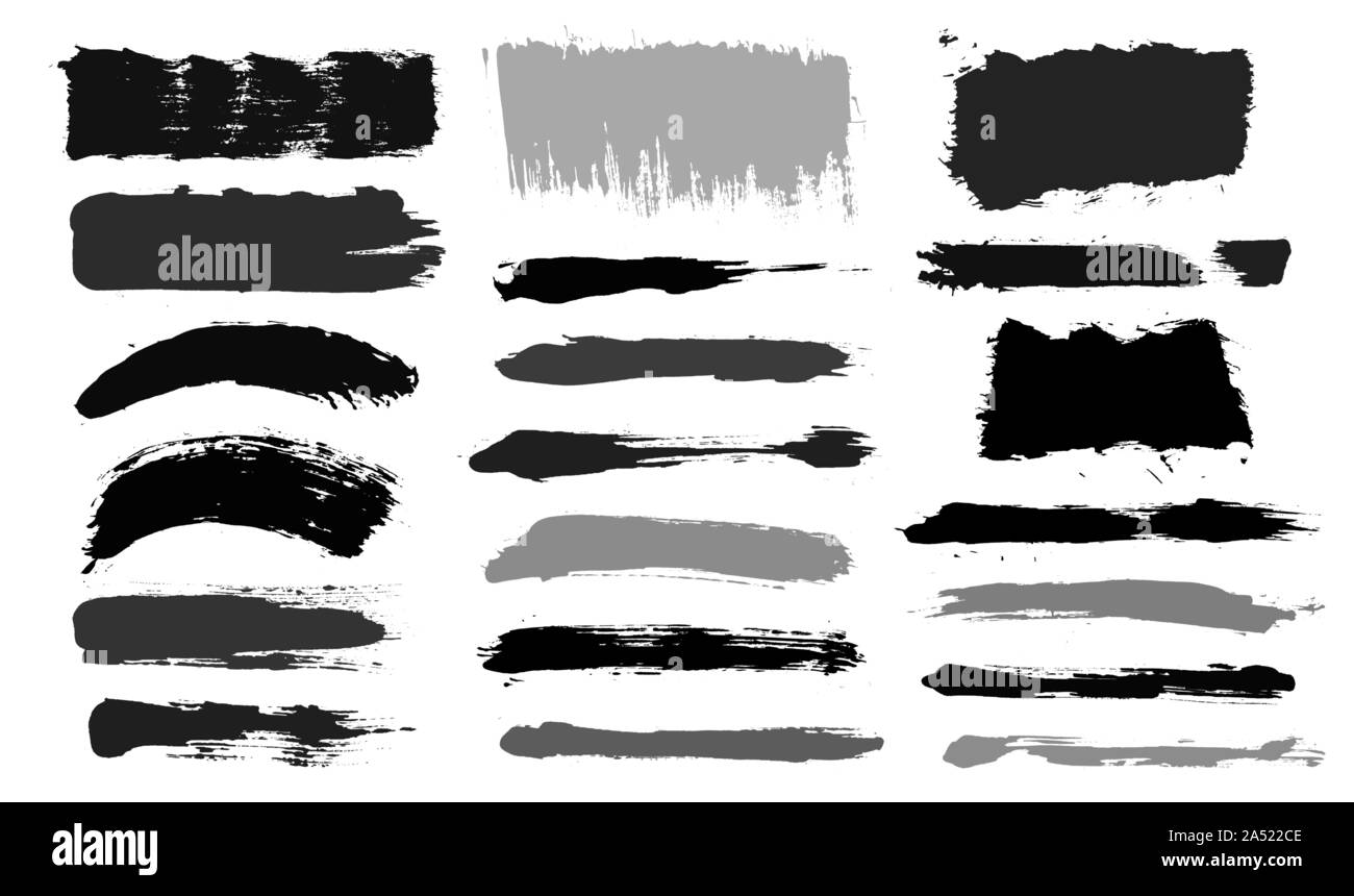 I tratti di pennello. Pennello vettoriale set. Grunge gli elementi di design Illustrazione Vettoriale