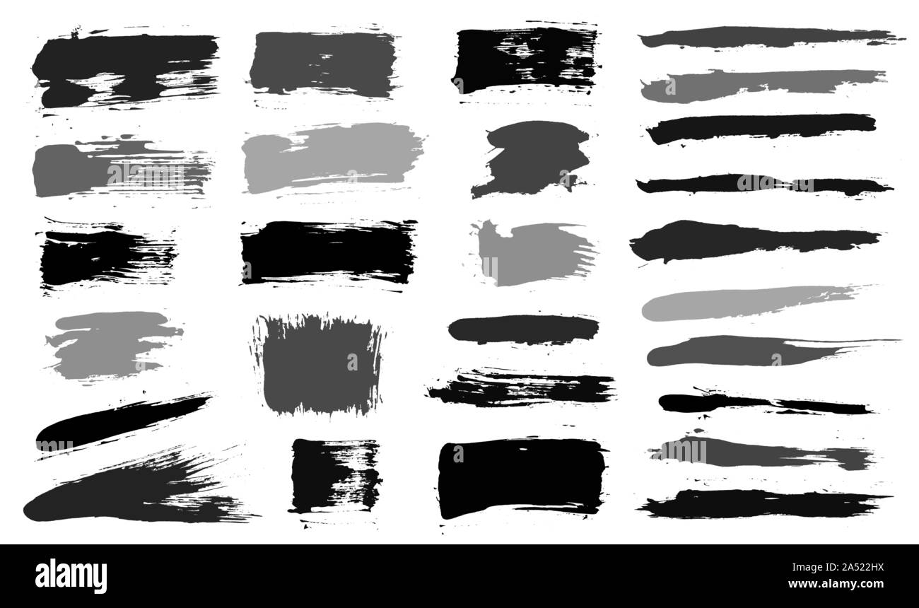 I tratti di pennello. Pennello vettoriale set. Grunge gli elementi di design Illustrazione Vettoriale