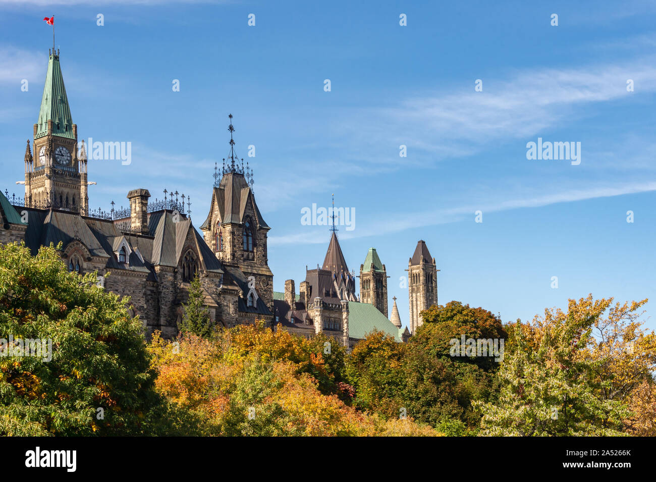 La pace torre del parlamento canadese Foto Stock