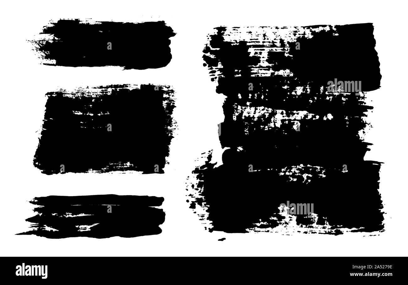 I tratti di pennello collezione. Vettore di grunge pennelli impostato Illustrazione Vettoriale