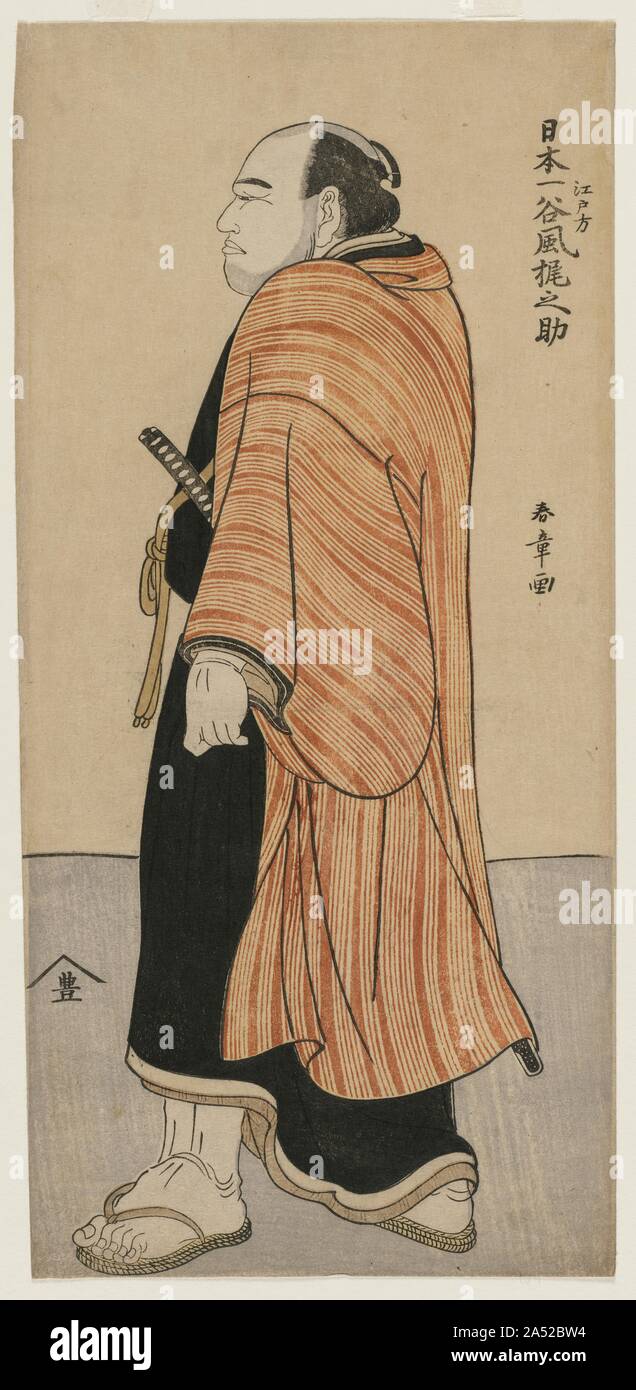 Tanikaze Kajinosuke di Edo, il miglior lottatore in Giappone, c. metà 1780s. Foto Stock
