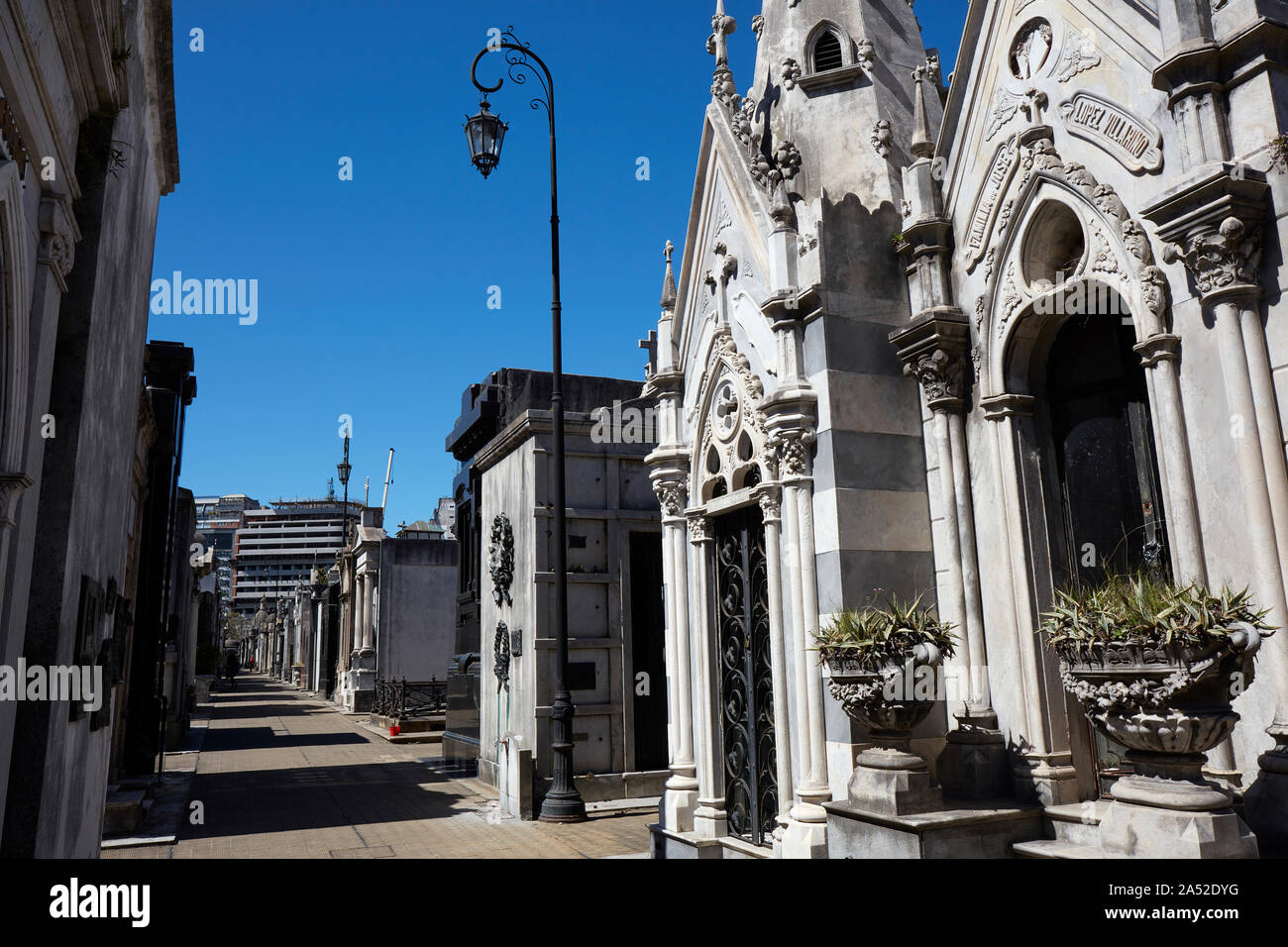 Il Recoleta cimitero monumentale, Buenos Aires, Argentina. Foto Stock