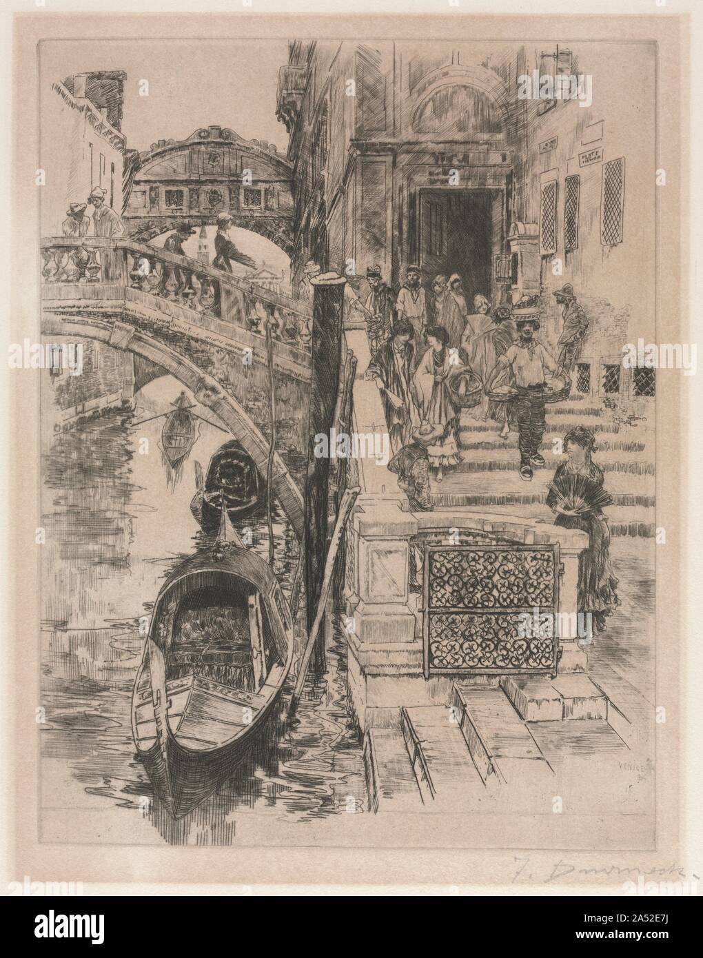 Il Ponte dei Sospiri (seconda piastra), 1885. Foto Stock