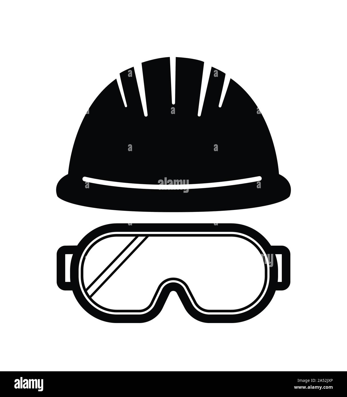 Casco occhiali sicurezza costruzione vettore simbolo segno Immagine e  Vettoriale - Alamy