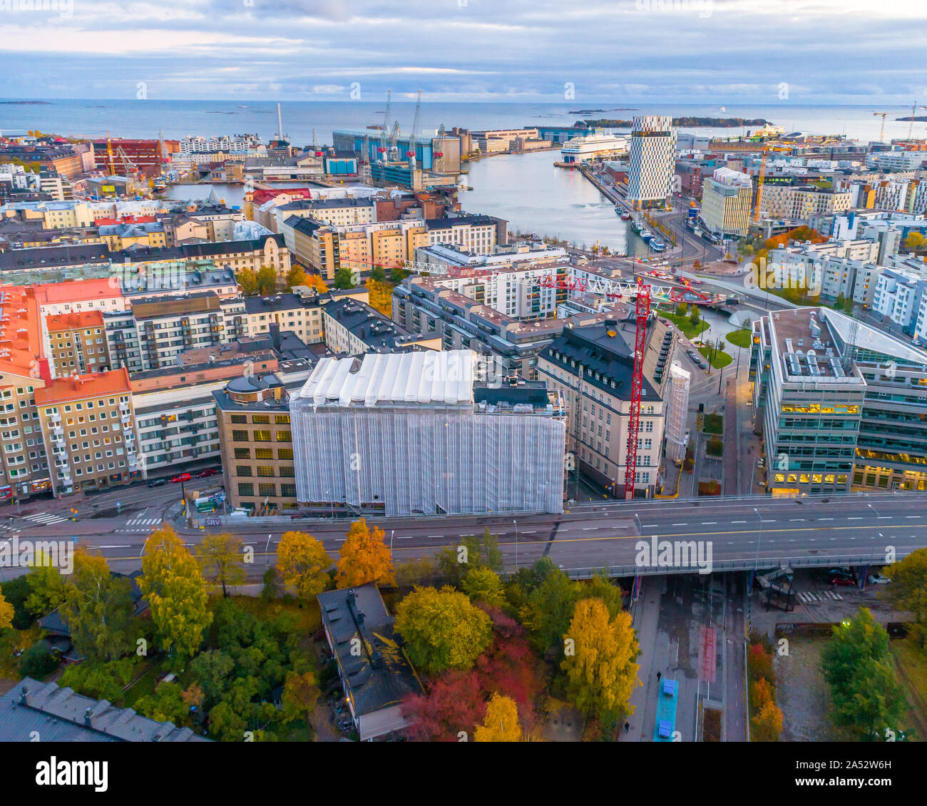 Veduta aerea di Helsink, Finlandia. Foto Stock