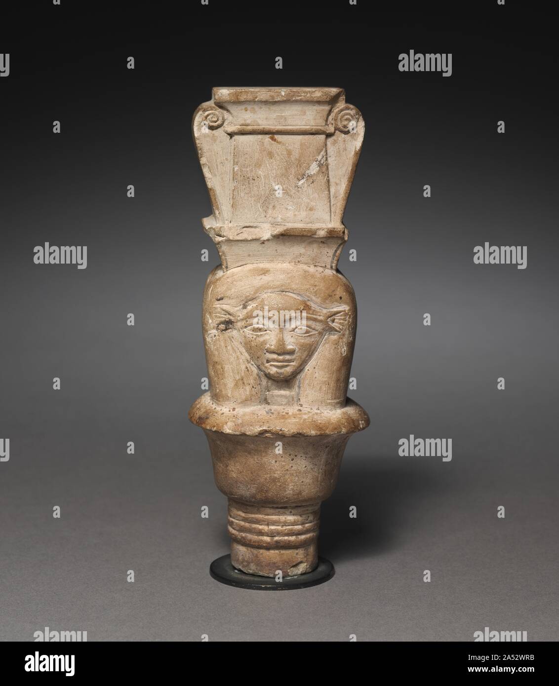 Hathor votive colonna capitale, 380-30 BC. Foto Stock